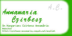 annamaria czirbesz business card